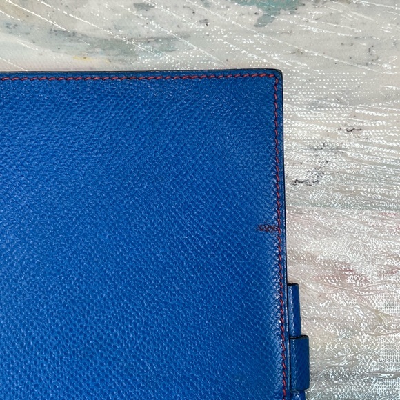 ✨HERMÈS Blue with Red Colourblocking Interior Espom Leather Agenda Cover 💙❤️ - Picture 7 of 13